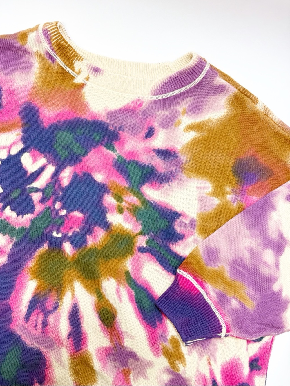 Natural Life Taylor Oversized Cotton Sweater - Sunrise Tie-Dye Crewneck - Picture 6 of 13